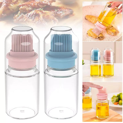 Silicone Brush Glass Oil Bottle with Cap