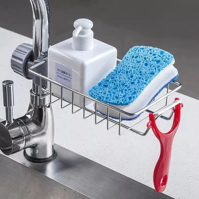 Kitchen sponge holder faucet holder