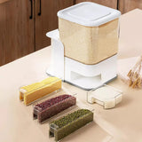 Multi Rice Storage Container Airtight Measuring Box with 4 Compartments