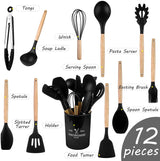 12 PCS SILICONE COOKING UTENSILS SET